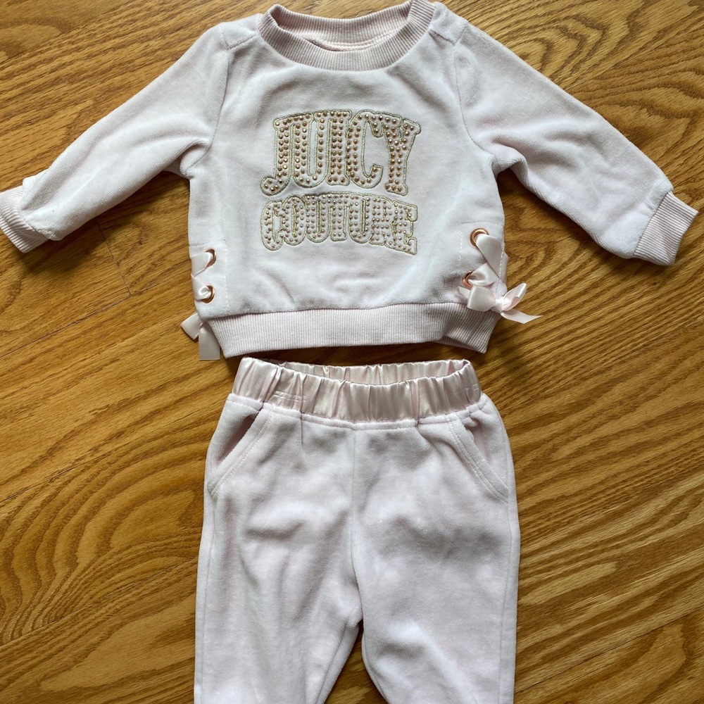 Baby Girl Juicy Couture Velvet Track Suit - 3/6 M